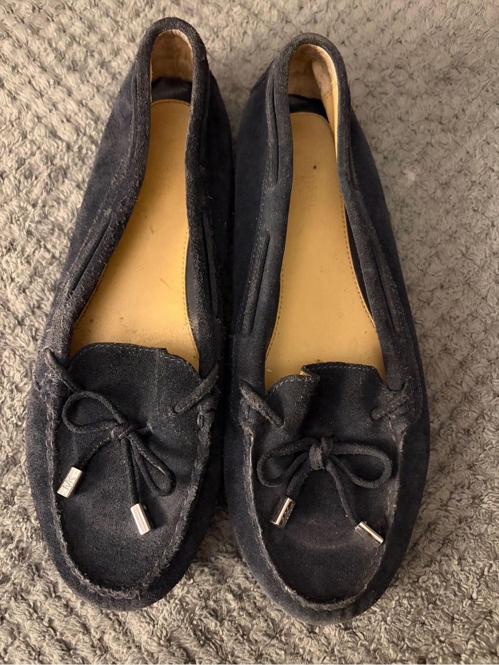 Michael Kors Black Suede Bow Moccasin Loafers